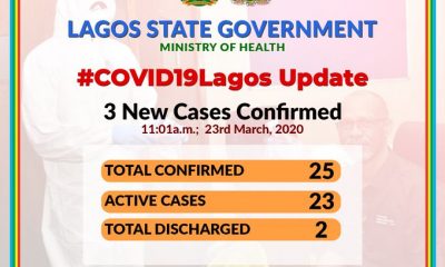 Lagos State Records 3 New Cases Of Coronavirus