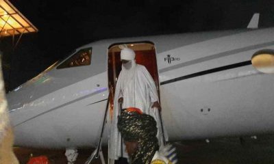 BREAKING: Dethroned Emir Sanusi Arrives Lagos (Video/Photos)