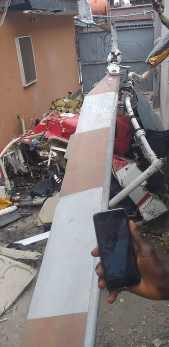 2 Dead, One Injured In Helicopter Crash In Ikeja (Photos/Video)