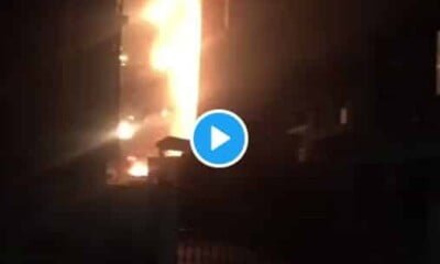 BREAKING: Oriental Hotel On Fire Amid #EndSARS (Video)