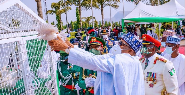 Buhari Released #ArmedForcesRemembranceDay Pigeons And This Happened (Video)