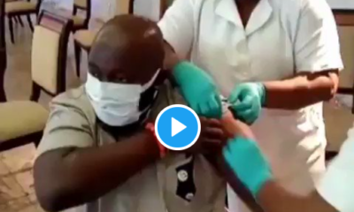 Watch As SA To Governor Cries While Taking Covid-19 Vaccine (Video)