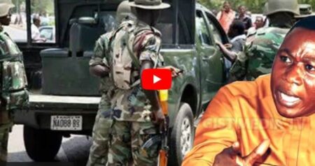 BREAKING: Soldiers Stop Sunday Igboho From Entering Igangan Forest (Video)