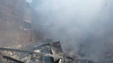 BREAKING: Hoodlums Set INEC Office On Fire [Photos]