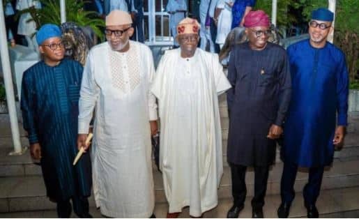 5 Nigerian Governors Storm Bola Tinubu House [PHOTOS]