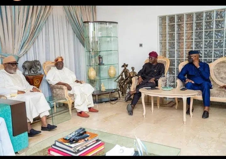 5 Nigerian Governors Storm Bola Tinubu House [PHOTOS]