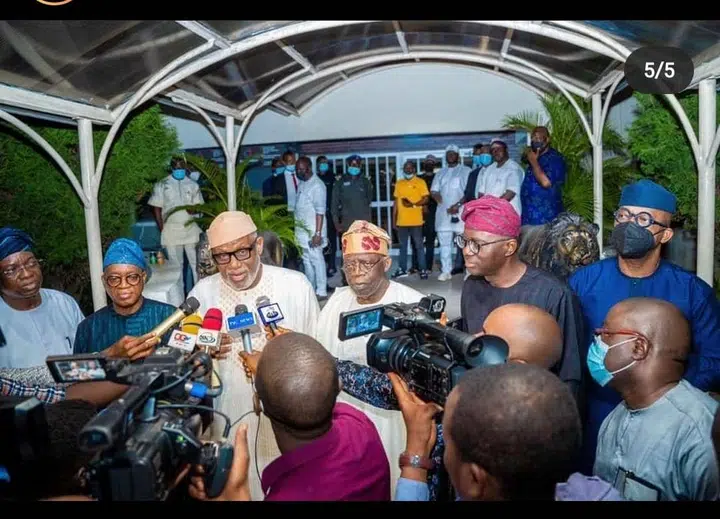 5 Nigerian Governors Storm Bola Tinubu House [PHOTOS]