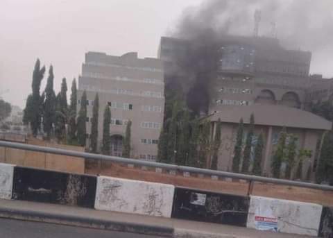 BREAKING: Federal Ministry Of Finance Headquarters On Fire [PHOTOS]