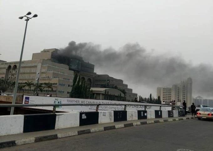 BREAKING: Federal Ministry Of Finance Headquarters On Fire [PHOTOS]