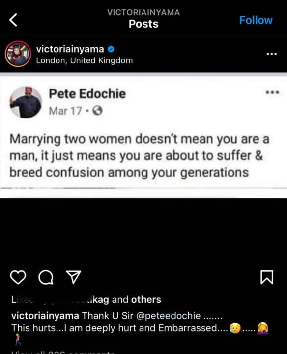 Pete Edochie ‘Reacts’ As Yul Edochie Welcomes Son With Second Wife Judy Austin