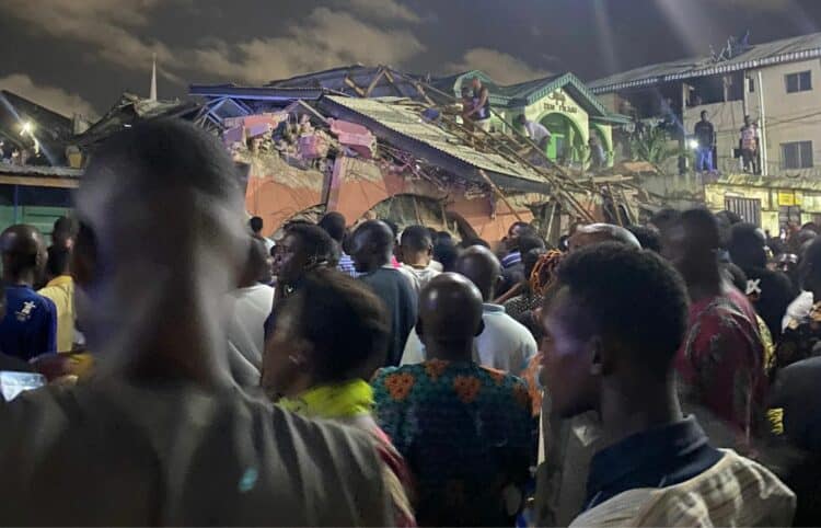 BREAKING: Many Trapped As Three-storey Building Collapses In Ebute Metta [Video]