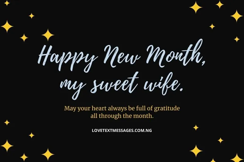 Happy New Month Prayers for Wife