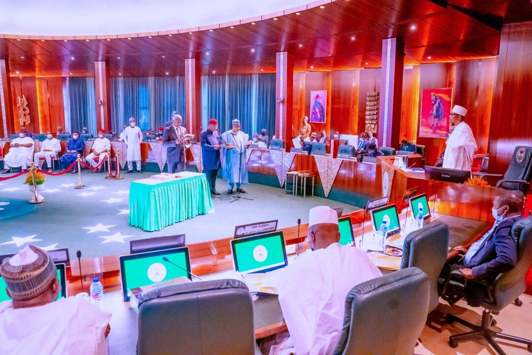 Buhari Swears In 7 New Ministers, Reshuffles Cabinet [FULL LIST]