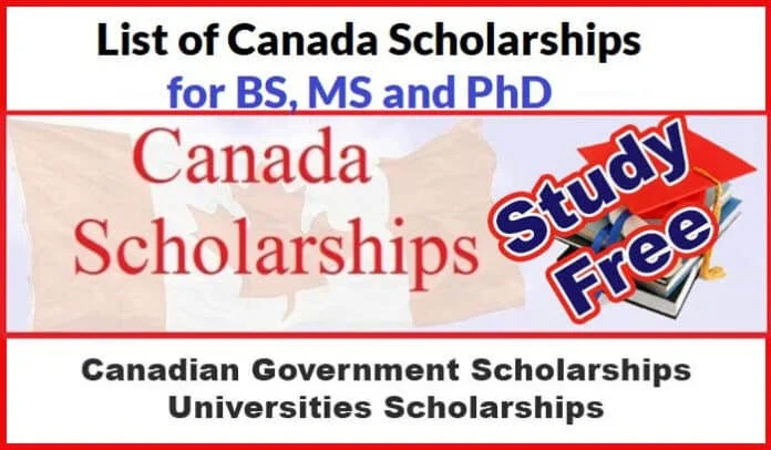 List Of Canada Scholarships BS, MS And PhD For Internationals| APPLY ...