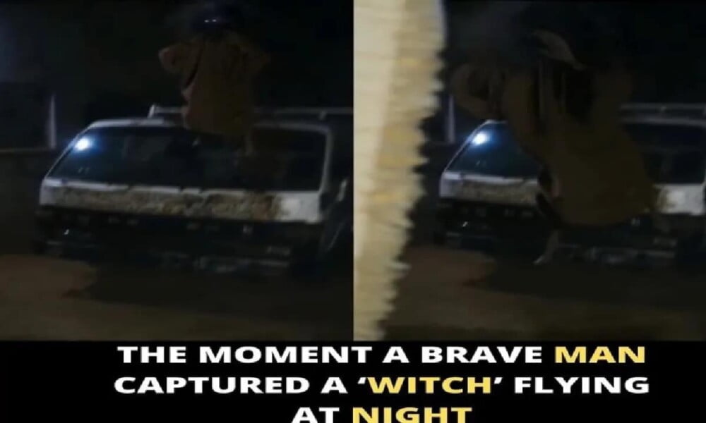 Watch As Man Captures A Witch Flying At Night [Video]