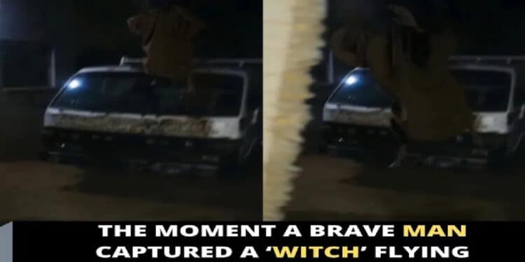 Watch As Man Captures A Witch Flying At Night [Video]