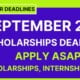 APPLY Now: All September Scholarships 2022 Deadlines