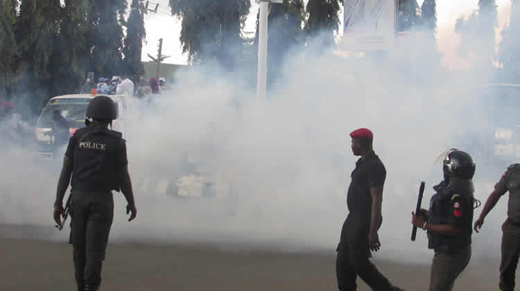 BREAKING: Police Fire Tear Gas, Gunshots At EndSARS Memorial Procession