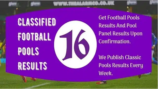 Week 16 Pool Result for Sat 22 Oct 2022 – UK 2022/2023