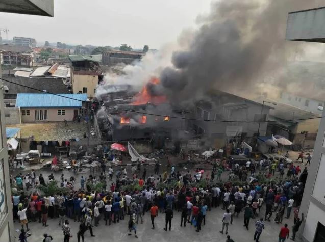 BREAKING: Lagos Tejuosho Market On Fire [Video]