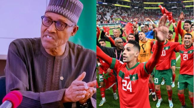 'Buhari You Do This One'... Reactions As Fans Link Morocco's Defeat To Buhari