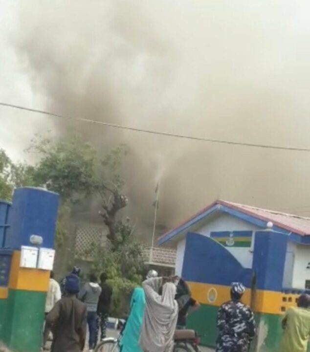 BREAKING: Many Offices Burnt As Fire Razes Kano Police Headquarters