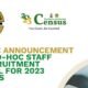 NPC Adhoc Staff recruitment portal Login for Nigeria 2023 Census