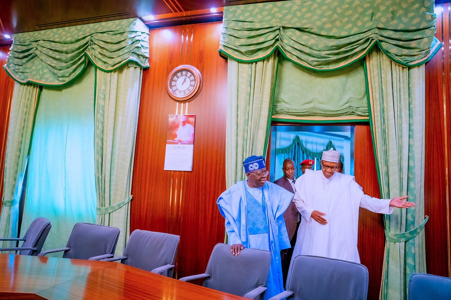 JUST IN: Buhari Takes Tinubu On Tour of Presidential Villa [Video]