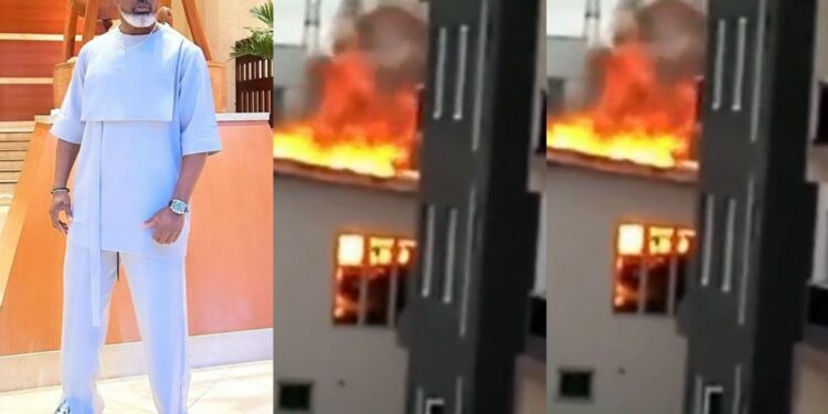 BREAKING: Nigerian Comedian, AY Makun House On Fire [Video]