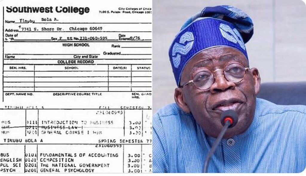 BREAKING: Chicago State University Releases President Tinubu Academic Records