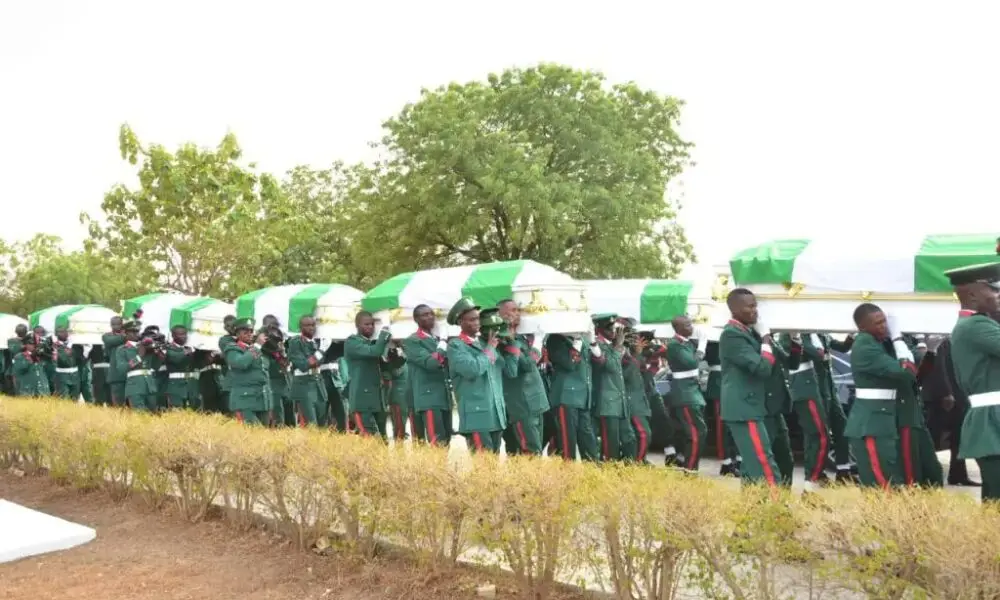 Tears As 17 Soldiers in Okuama Massacre Are Buried in Abuja