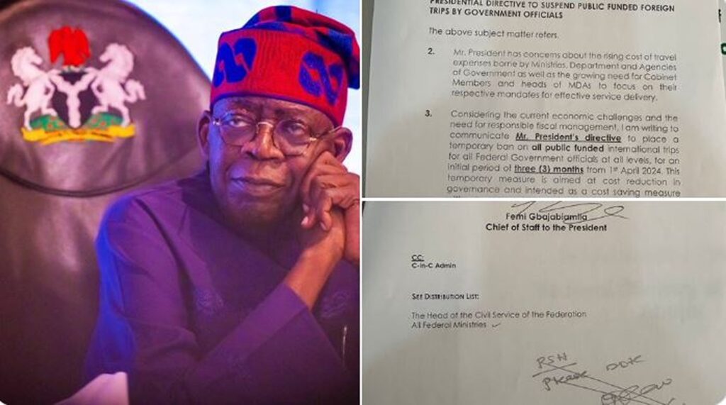 BREAKING: President Tinubu Bans Foreign Trips for Ministers, Other Government Officials