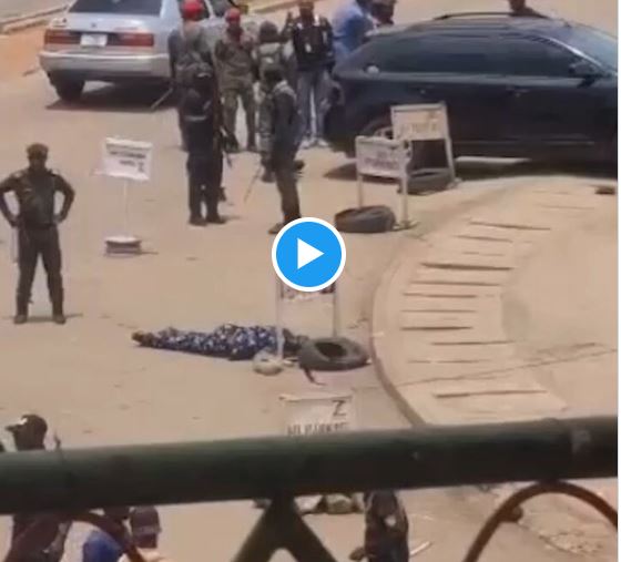 Trigger-Happy Nigerian Policeman ‘Mistakenly’ Shoots Colleague Dead in Popular Market [Video]