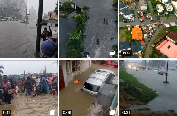 VIDEO: Heavy Rainfall Causes Massive Flood, Gridlock In Lagos