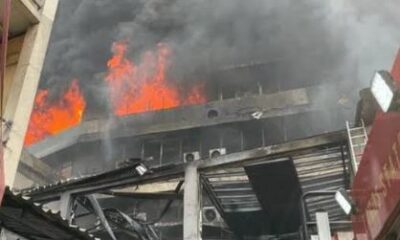 BREAKING: Fire Guts Lagos Government Staff Quarters in Ogba