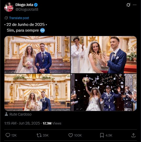 BREAKING: 28-Year-Old Liverpool Forward Diogo Jota is Dead, Cause of Death