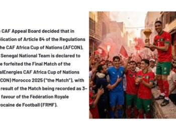 BREAKING: CAF Strips Senegal of AFCON Title, Declares Morocco Winner of AFCON 2025