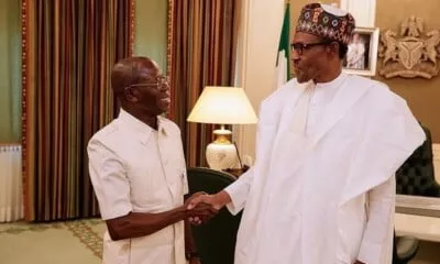 JUST IN: Adams Oshiomhole Meets Buhari In Aso Rock