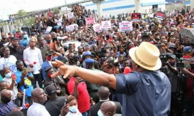 Wike Bows To Pressure, Joins #EndSARS Protesters (Video)