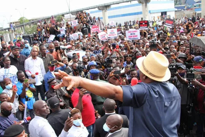 Wike Bows To Pressure, Joins #EndSARS Protesters (Video)