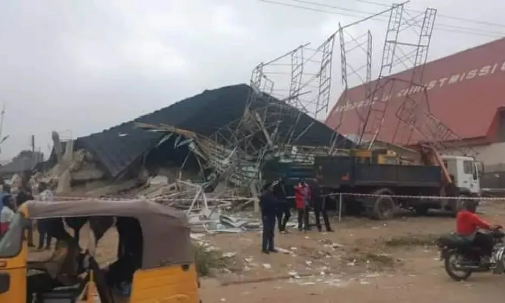 BREAKING: Many People Trapped As Abuja Shopping Mall Collapses