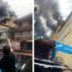 BREAKING: Fire Razes Five-Storey Building in Balogun Market in Lagos