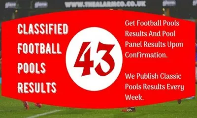 Classified Football Pool Fixtures: Week 43 Pool Result 2023 - Pool Agent