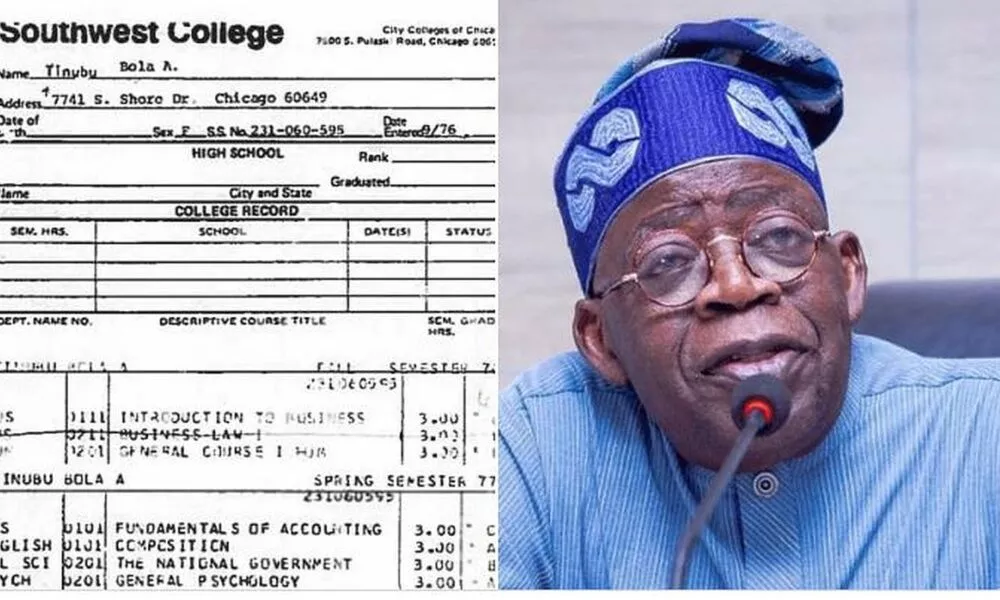 BREAKING: Chicago State University Releases President Tinubu Academic Records